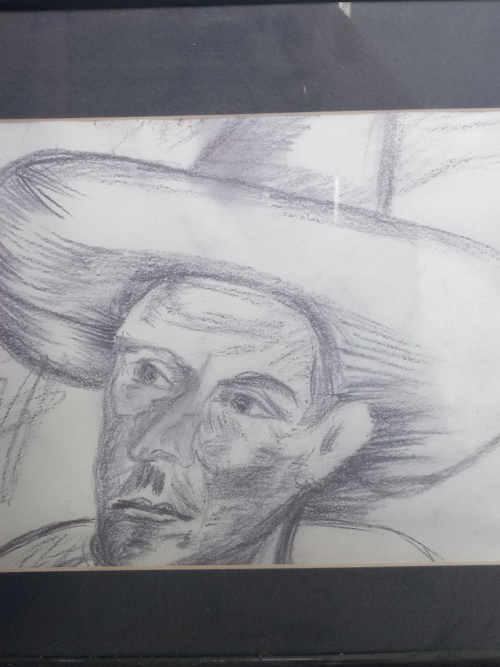 Artist Salvadore Bran Monochrome Charcoal Portrait Drawing in Black